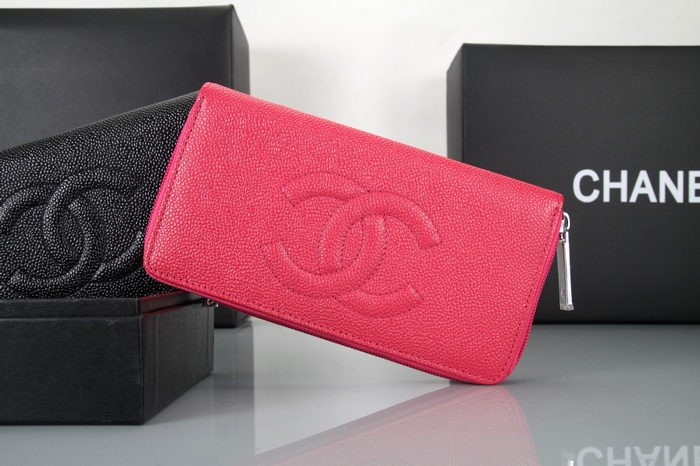 Fake Chanel Leather Zip Around Wallet 3660 Rose Online